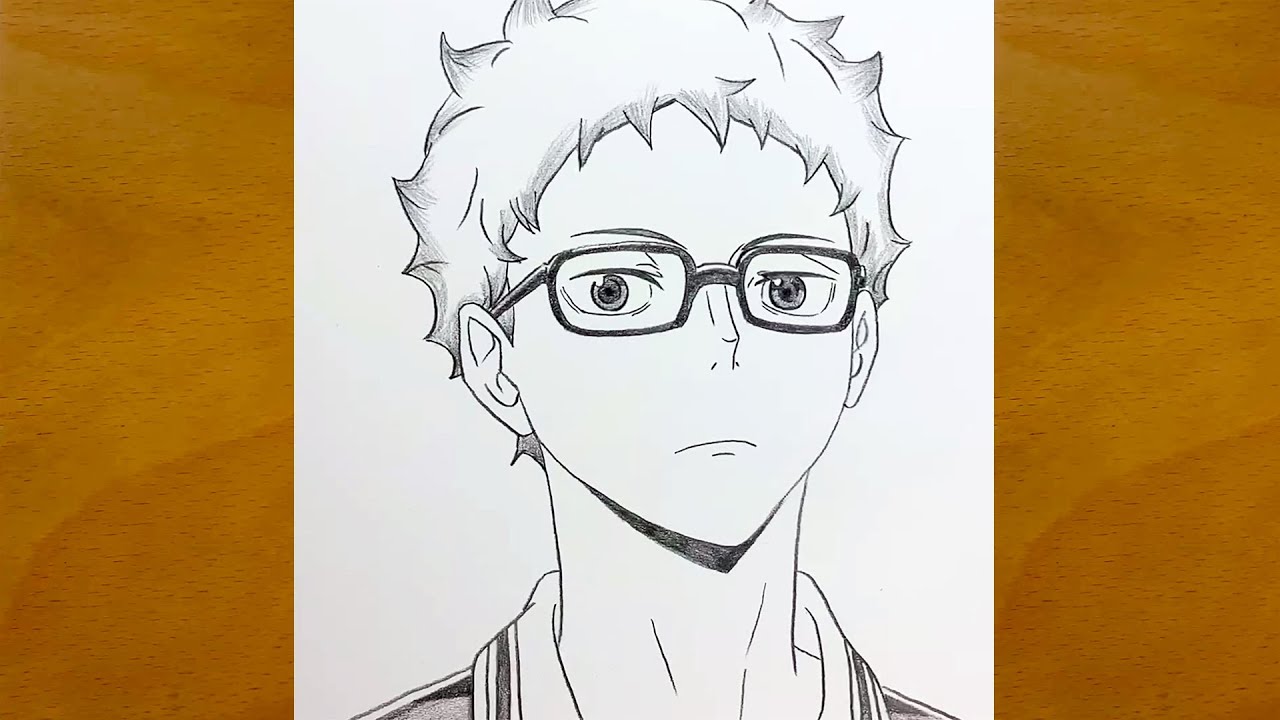 Anime drawing | Draw Kei Tsukishima from haikyuu | step by step | Draw anime | haikyu