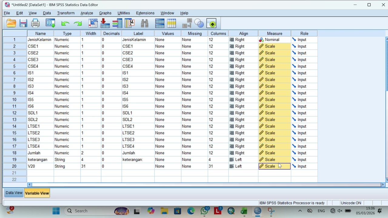 Cara memasukkan data exel ke SPSS