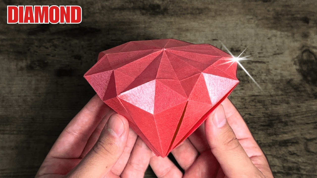 ORIGAMI DIAMOND EASY TUTORIAL - DESIGN BY JEREMY SHAFER | HOW TO MAKE DIAMOND ORIGAMI FROM PAPER