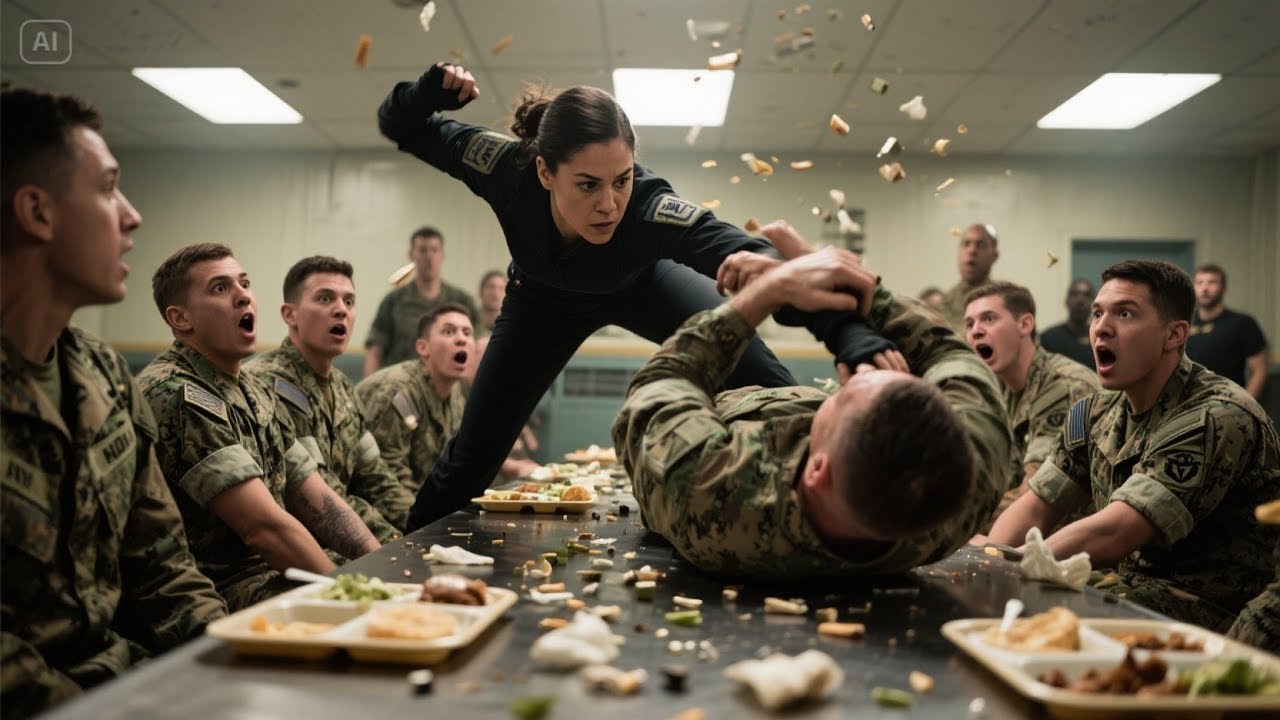 Čtyři nováčci ji obklíčili v jídelně — o 45 sekund později si uvědomili, že...