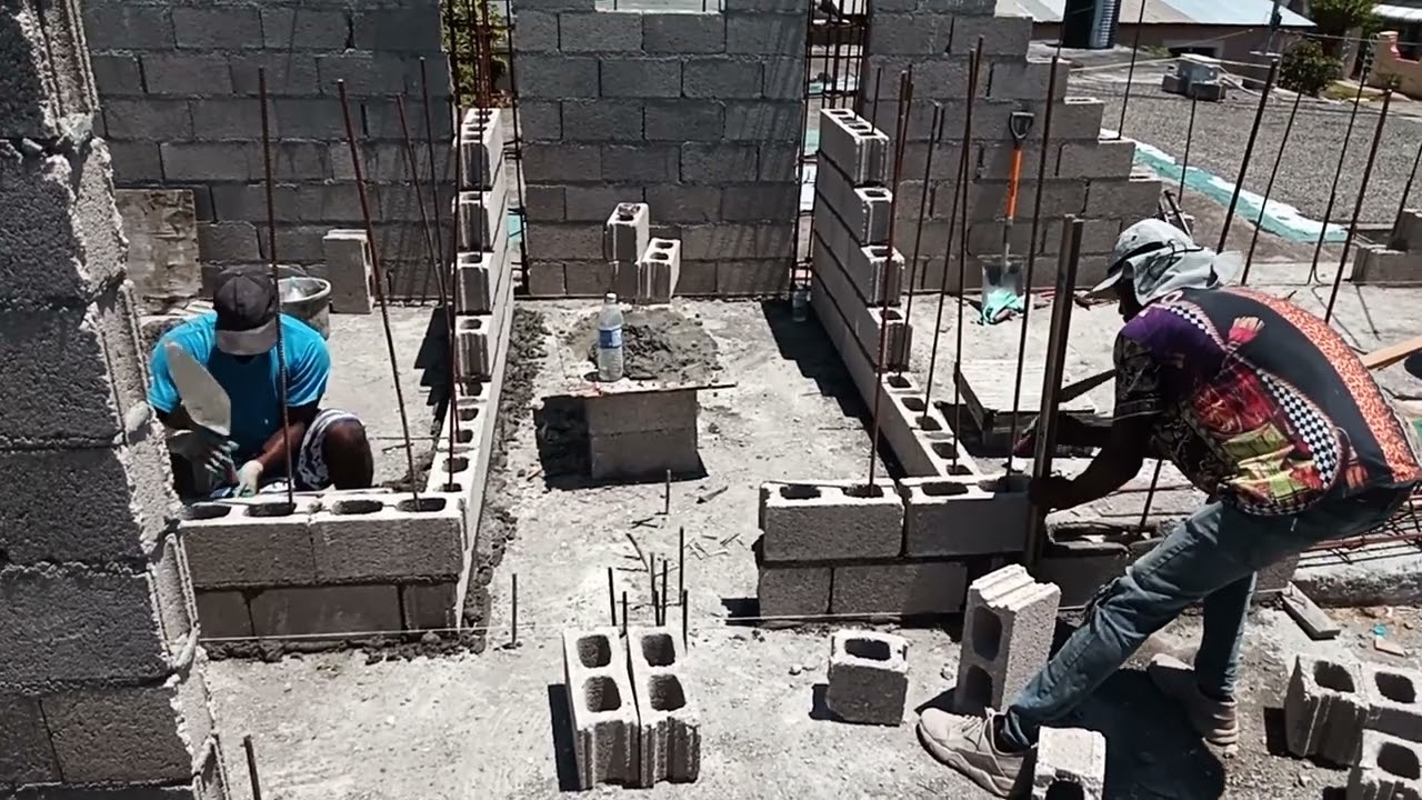 concrete blocks house building in Jamaica (part4)