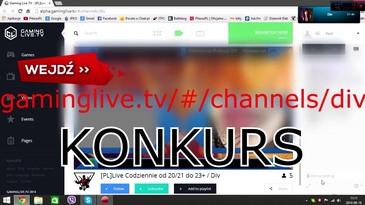 Informacyjnie - KONKURS - Stream u Div'a - Piteras & Div & Toxic - GRY na ŻYWO [LIVE] ZAPRASZAMY