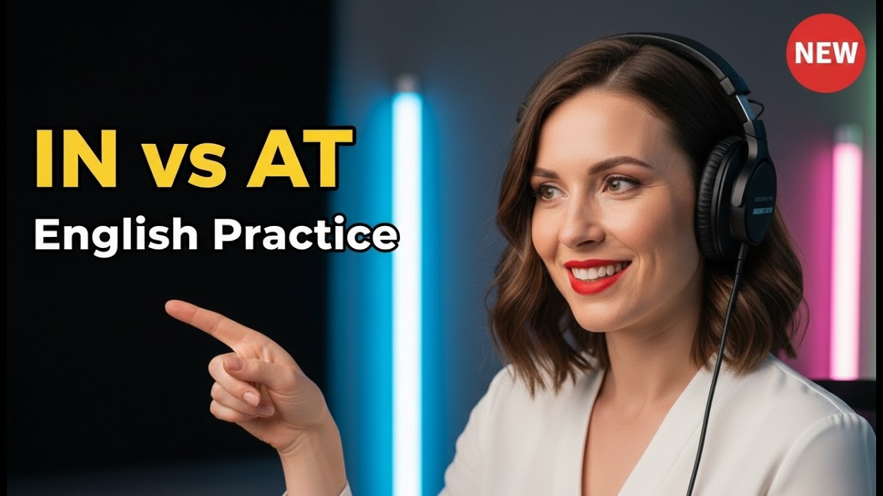 IN vs AT in English 🔥 Real Life Examples + Daily Conversation Practice Easy Podcast