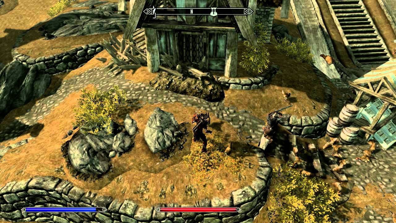 Skyrim: mass spawn; fried chicken!