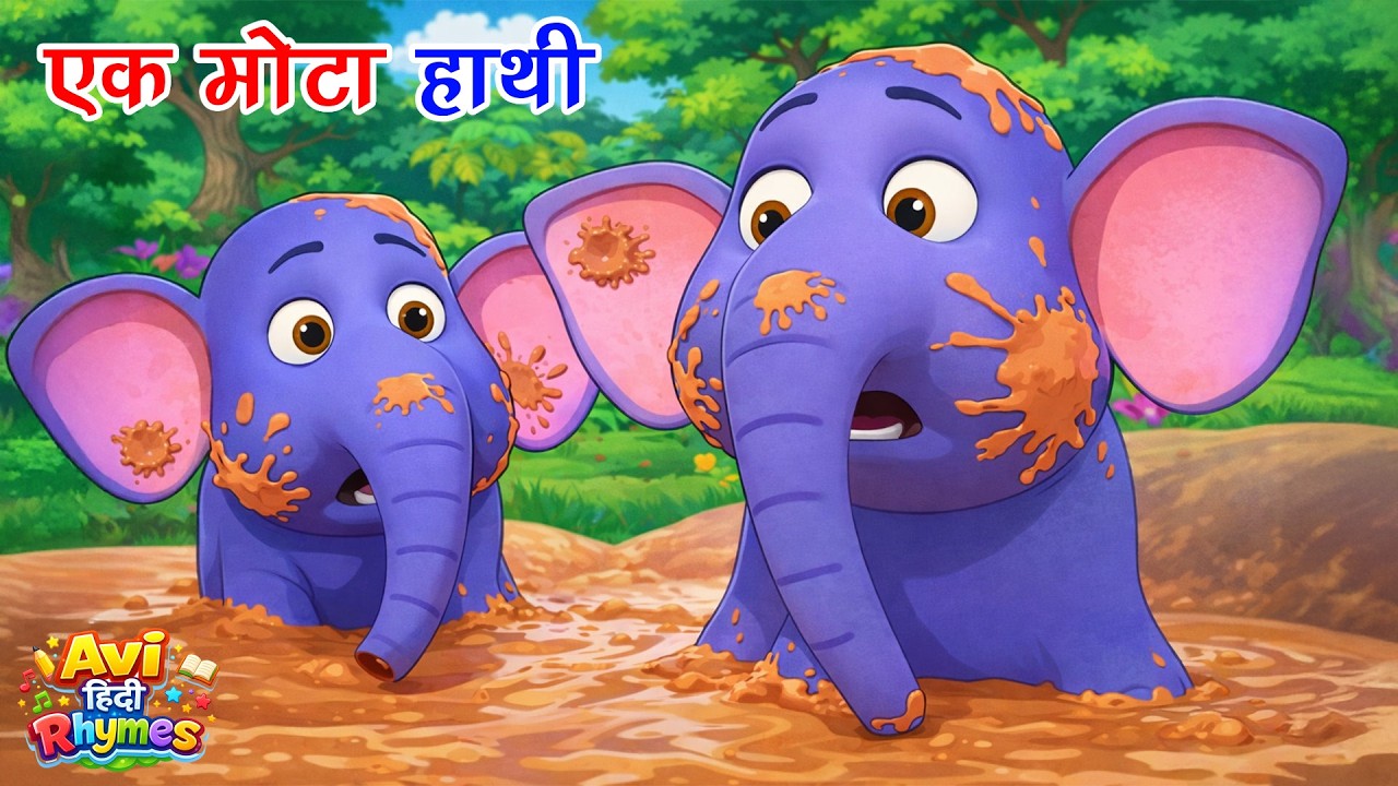 🐘 Ek Mota Hathi | एक मोटा हाथी + Many More Popular Rhymes For Kids | Hindi Rhymes