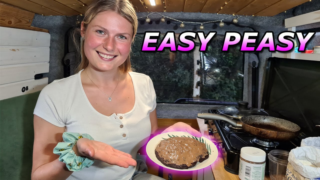 FIVE Ingredient Vegan Chocolate Cake (FRYING PAN IN A VAN)