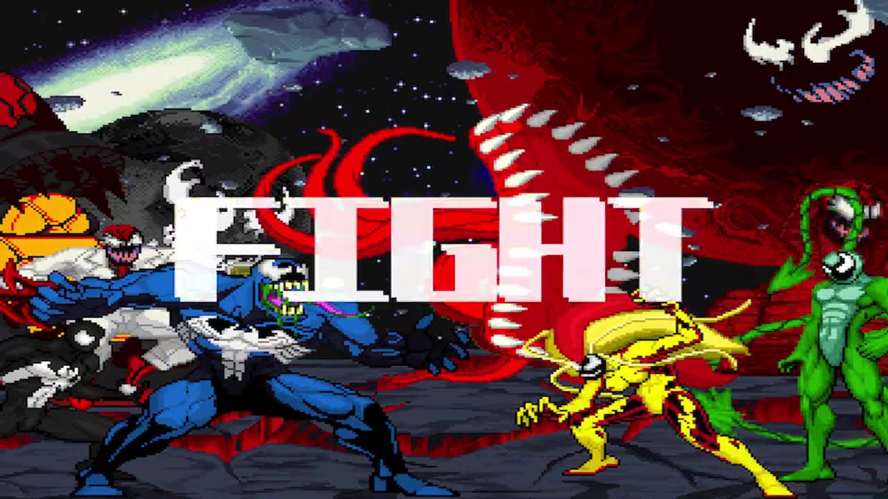 M.U.G.E.N - BLACK Spiderman & Venom Vs (Symbiote) Scream & (Symbiote) Lasher (REMATCH FIGHT!!!)