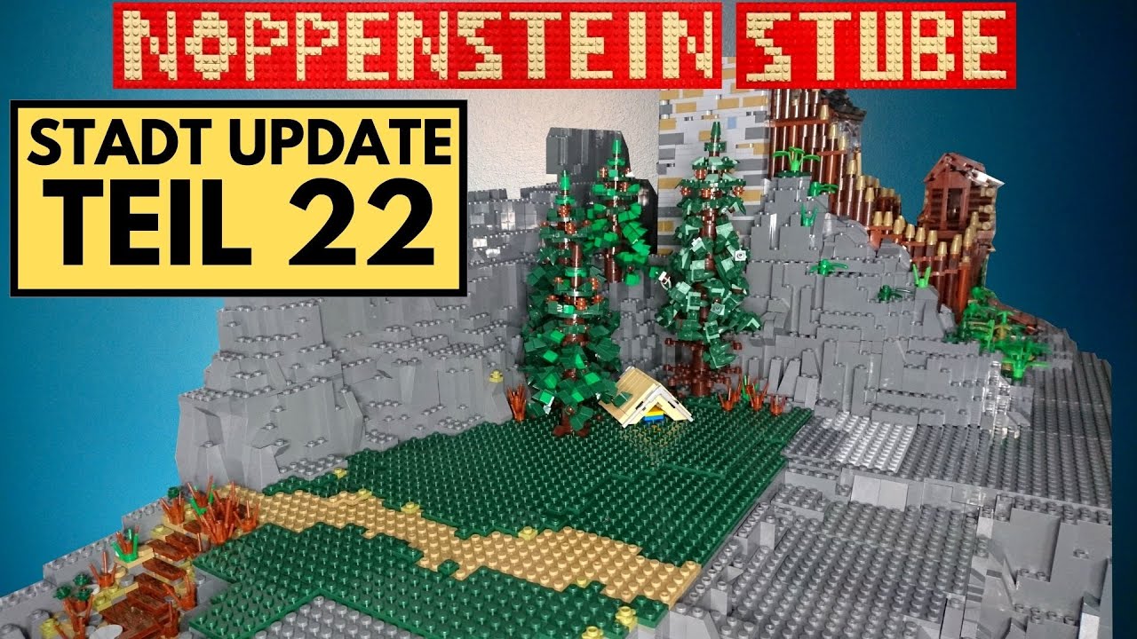 Meine Noppenstein Lego Stadt Teil 22 | Der Berg wird grün | Blue Brixx Tannenbäume abändern