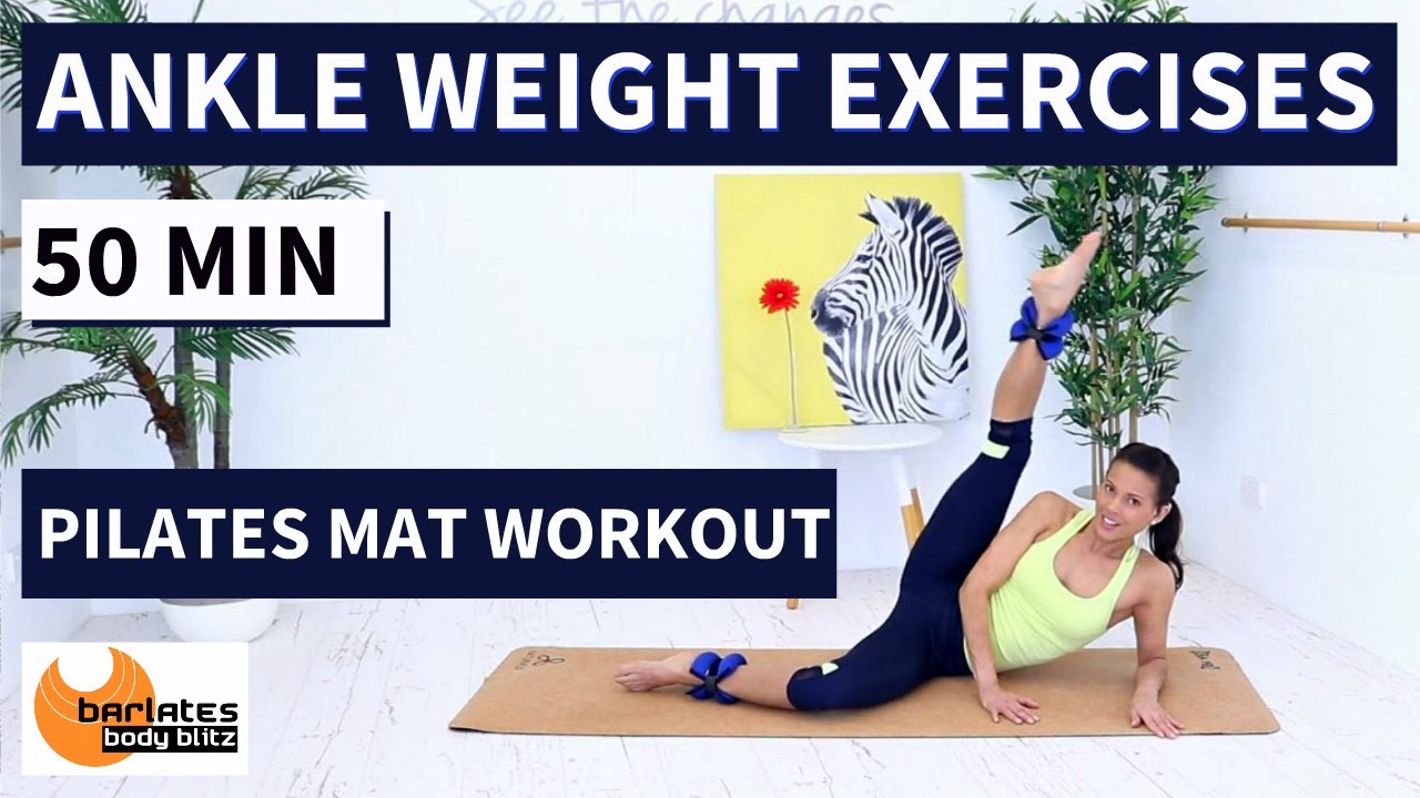 50 Min Ankle Weight Leg Workout | Pilates Mat for Slim Thighs, Glutes & Abs | No Repeat
