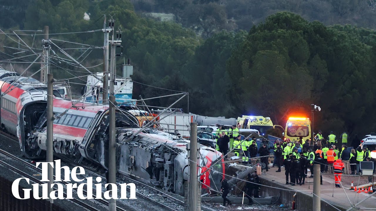 Video shows aftermath of high-speed train crash in southern Spain