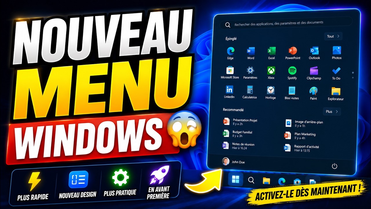 Nouveau Menu D&eacute;marrer Windows 11 : Activez-le maintenant avant tout le monde !