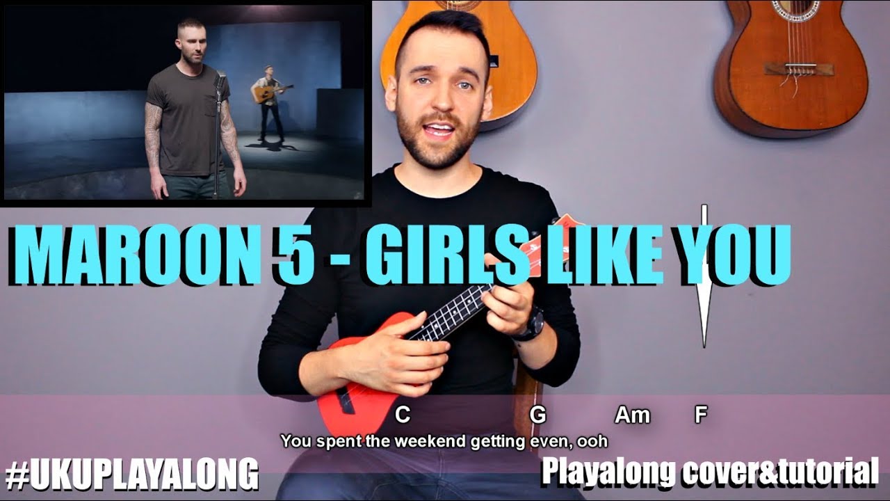 Maroon 5 - Girls like you Ukulele Cover Tutorial (lyrics|chords|MusicSheet)