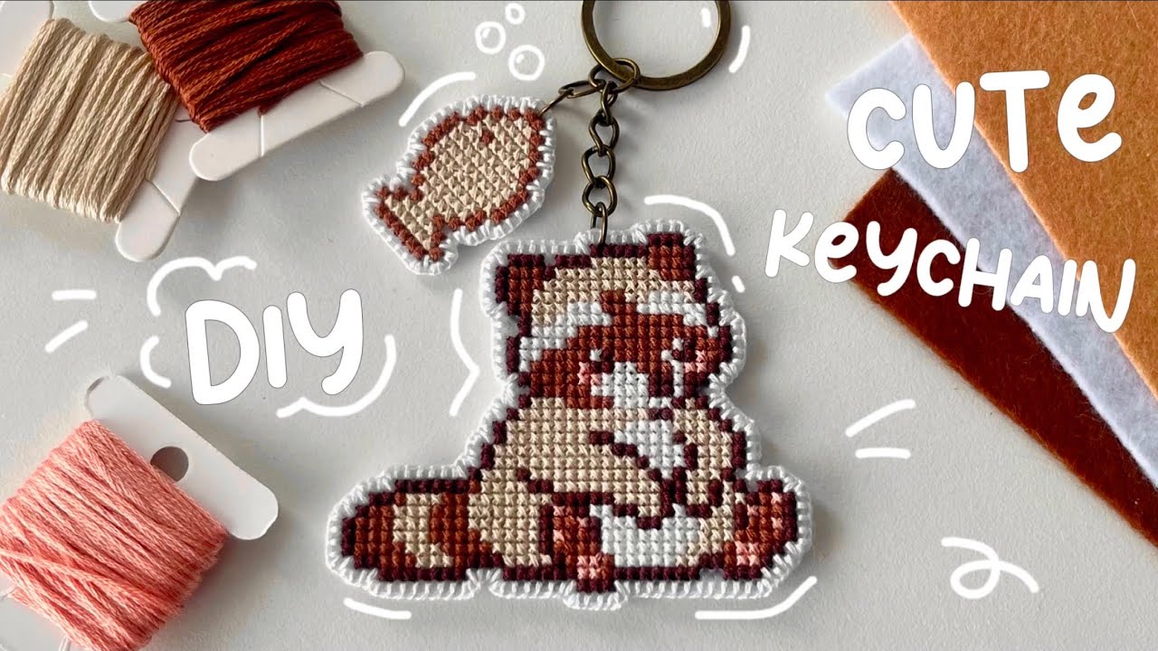 Creating the Cutest DIY Raccoon Keychain! 🦝✨| Relaxing video 🐾