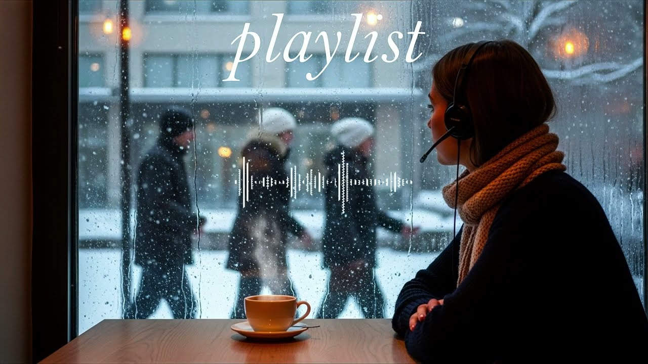 Soft Winter Afternoon | Pop Playlist with Fireplace & Snowy Cafe Ambience