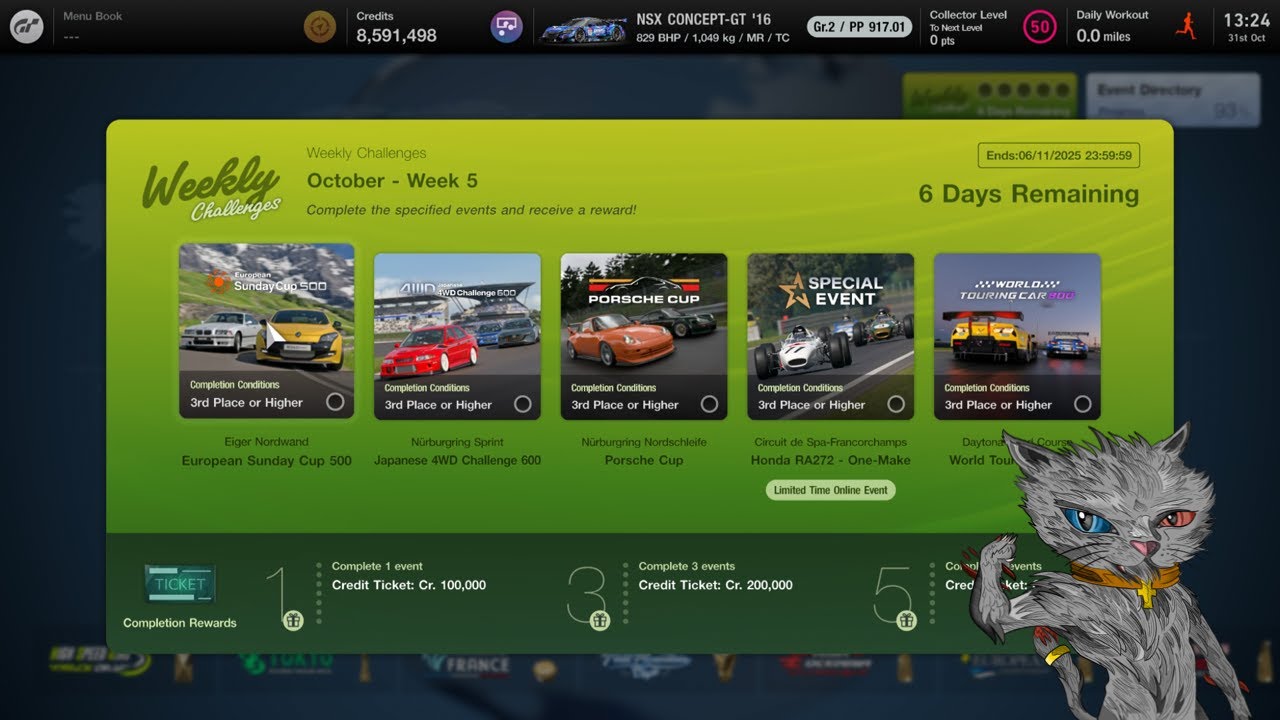 Gran Turismo 7 Ps4| Weekly Challenge 2025 October Week 5 All Events