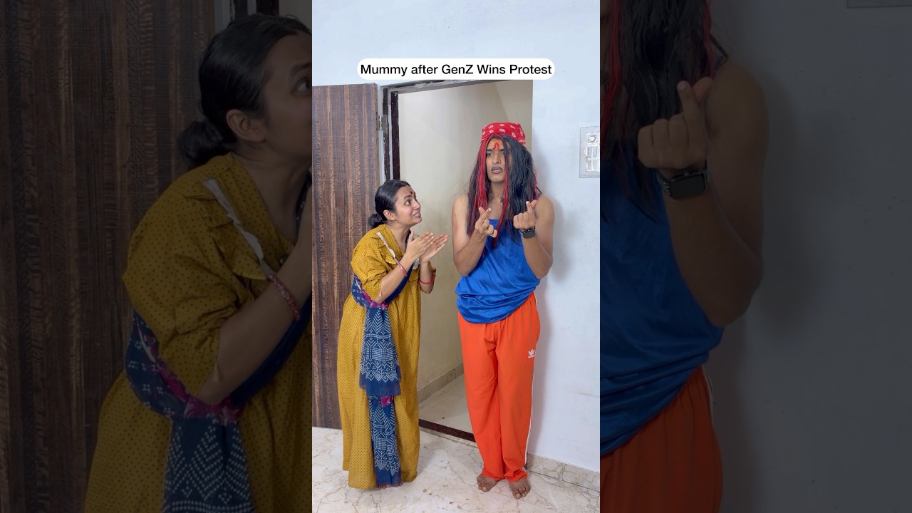 Mummy after GenZ won Protest🫡#funnyshorts #protest #genz #students #sonamwangchuk #neet #dharmendra