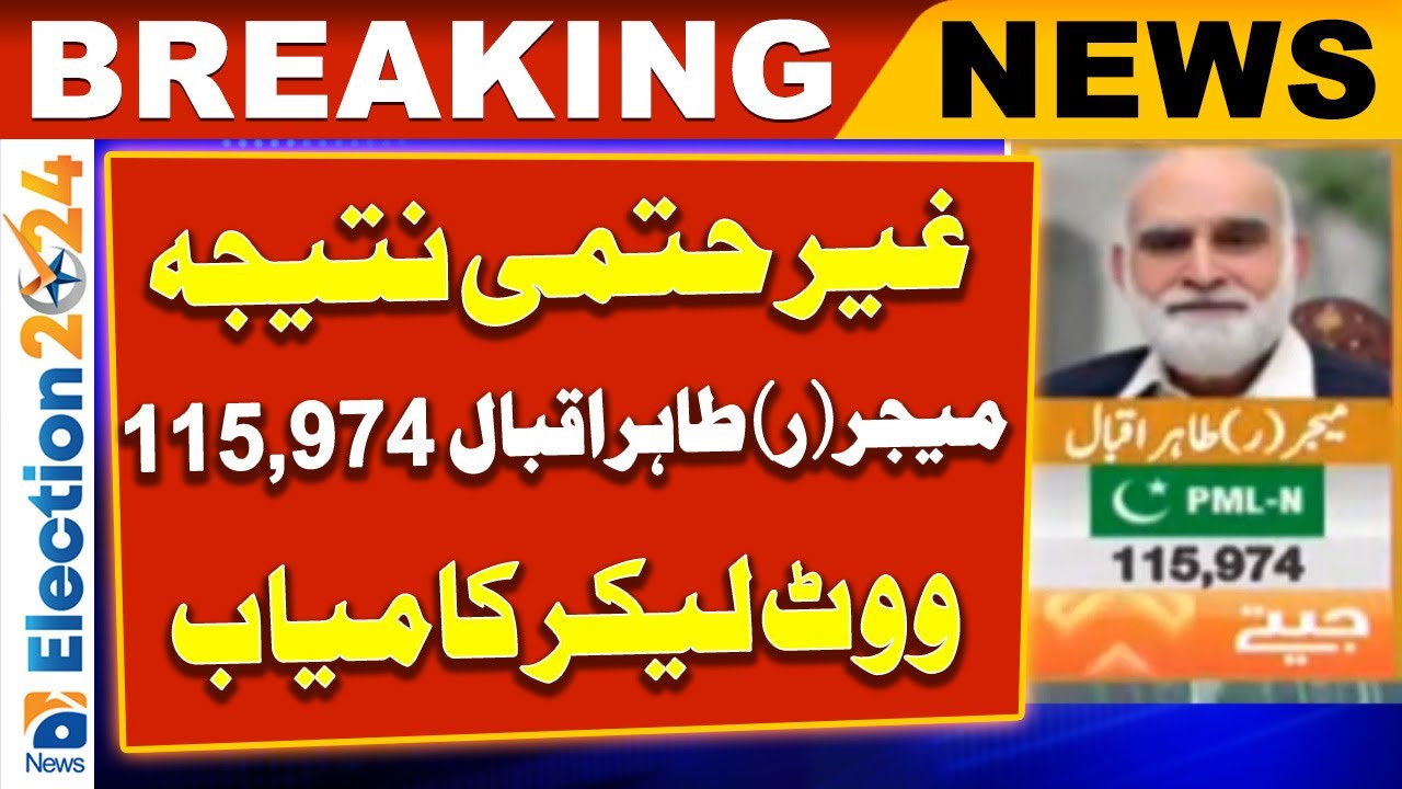 Election 2024 Result: NA-58 Chakwal | PMLN Lead | 𝐌𝐚𝐣𝐨𝐫 (𝐑) 𝐓𝐚𝐡𝐢𝐫 𝐈𝐪𝐛𝐚𝐥 Won | Geo News