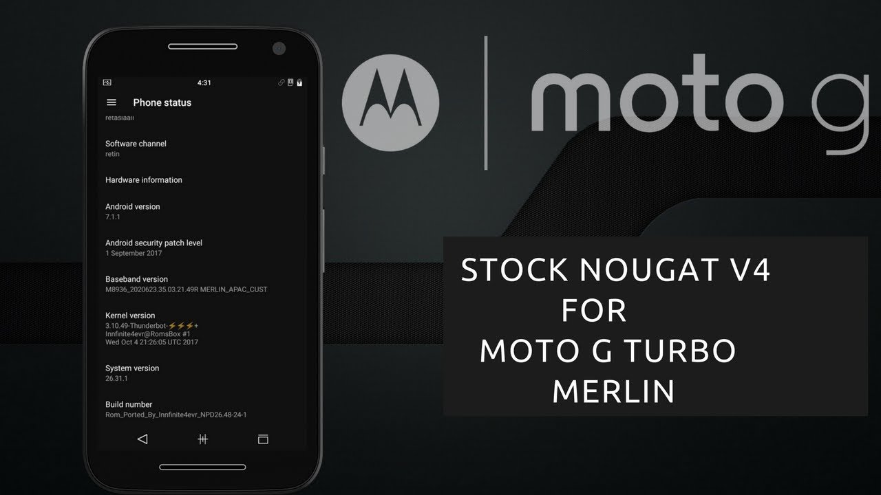 Stock Android Nougat Update v4 For Moto G Turbo / Merlin Dec 2017