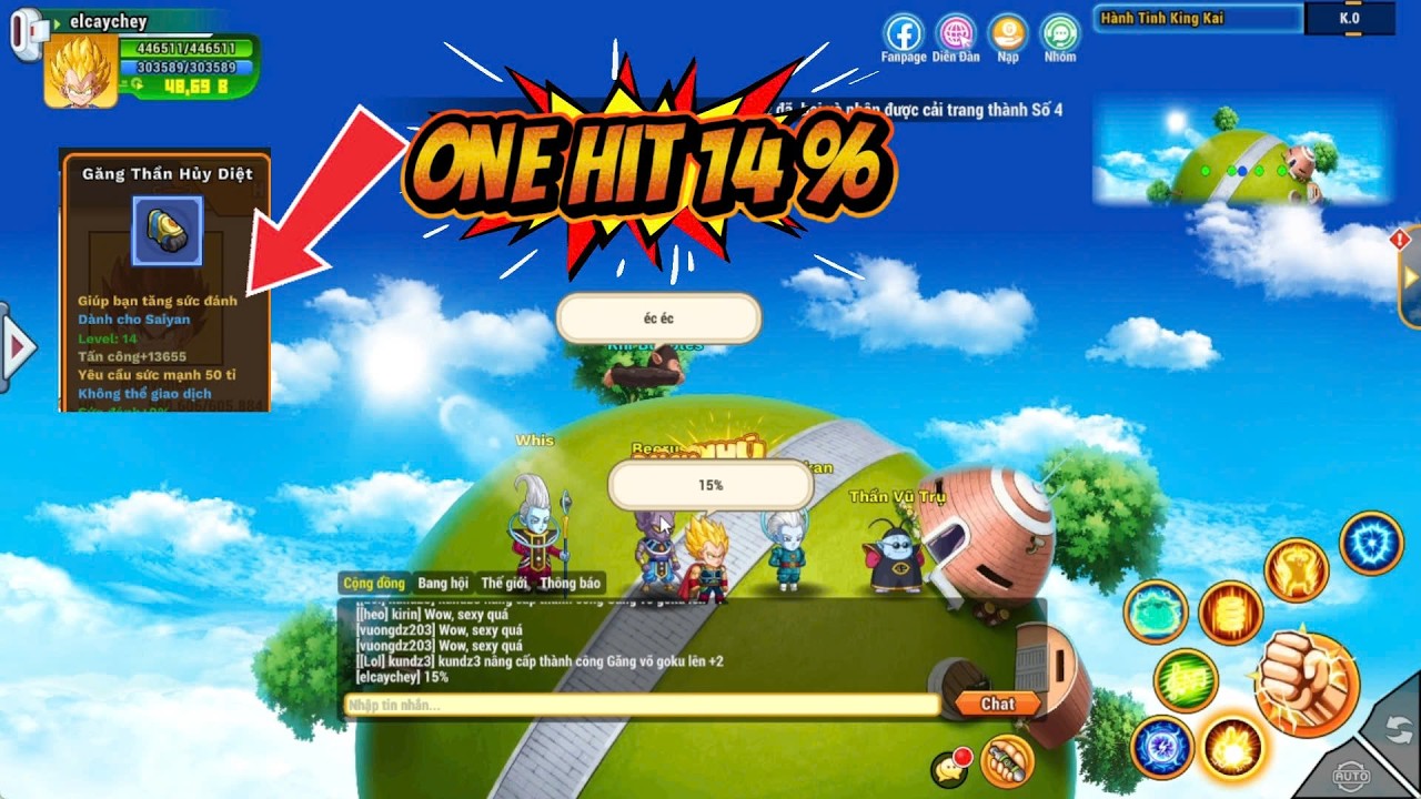 Ngọc Rồng Awaken - Mở One Hit Găng Hủy Diệt 14% Siêu Gắt