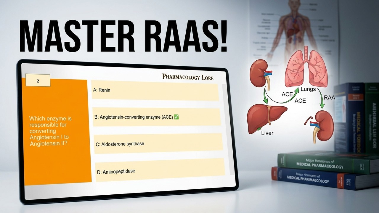 RAAS Pharmacology MCQs with Answers | 50 Questions for NCLEX & USMLE