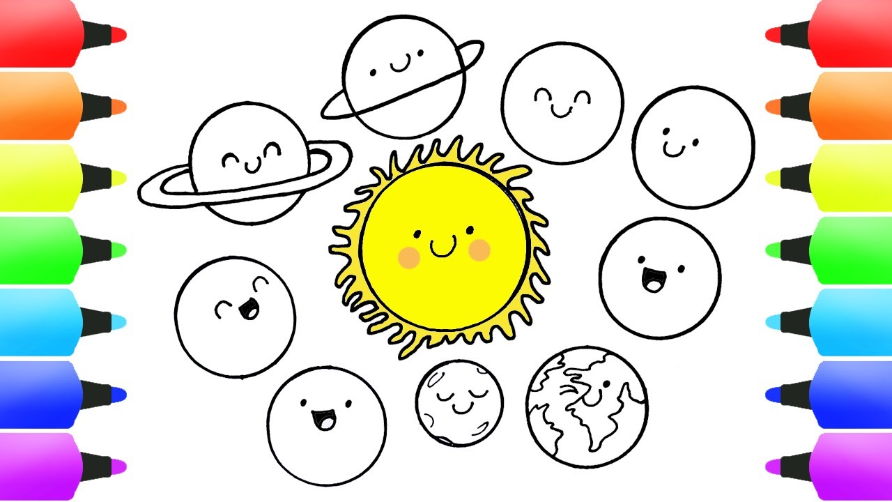 How to Draw CUTE Planets | AWESOME Solar System Drawing Tutorial for Kids (Earth, Sun, Mars & More!)
