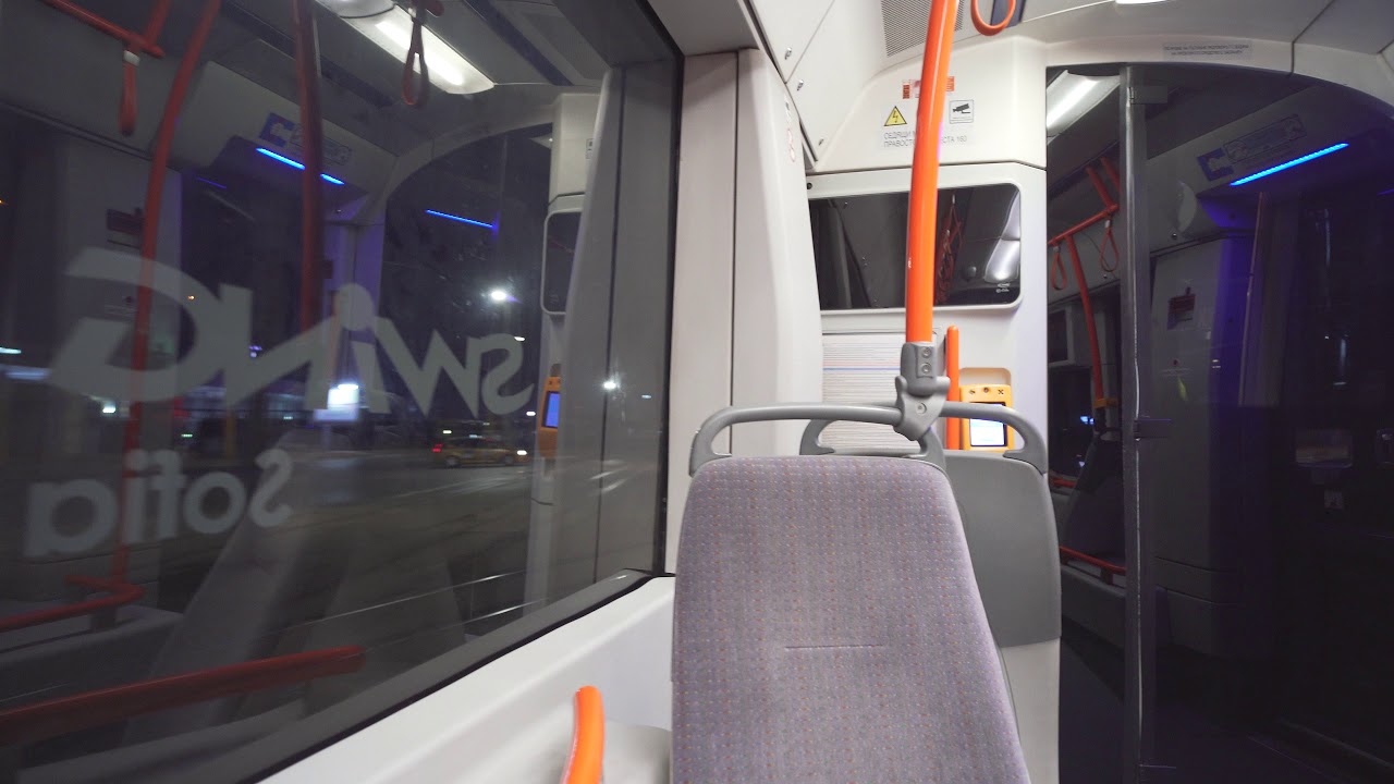 Bulgaria, Sofia, tram 12 night ride from Пета Градска Болница to бул. Сливница