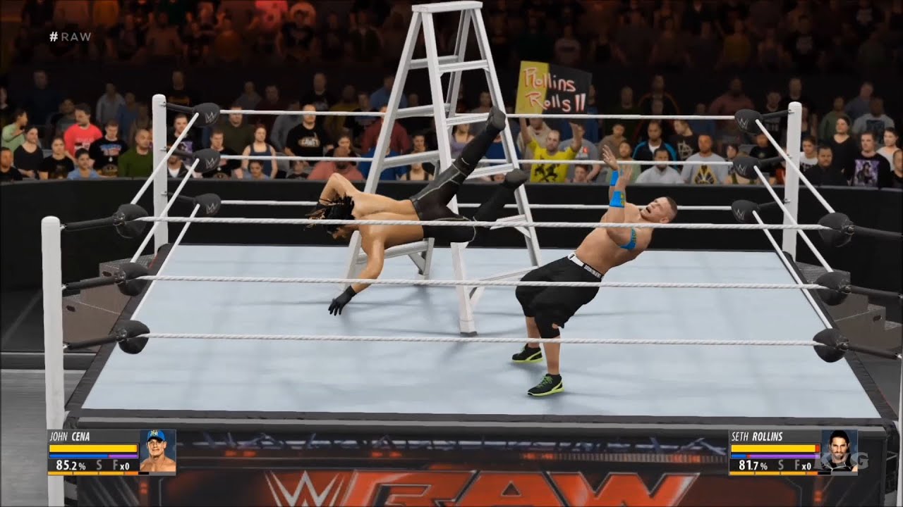 WWE 2K16 - TLC Match | John Cena vs Seth Rollins Gameplay (HD) [1080p60FPS]