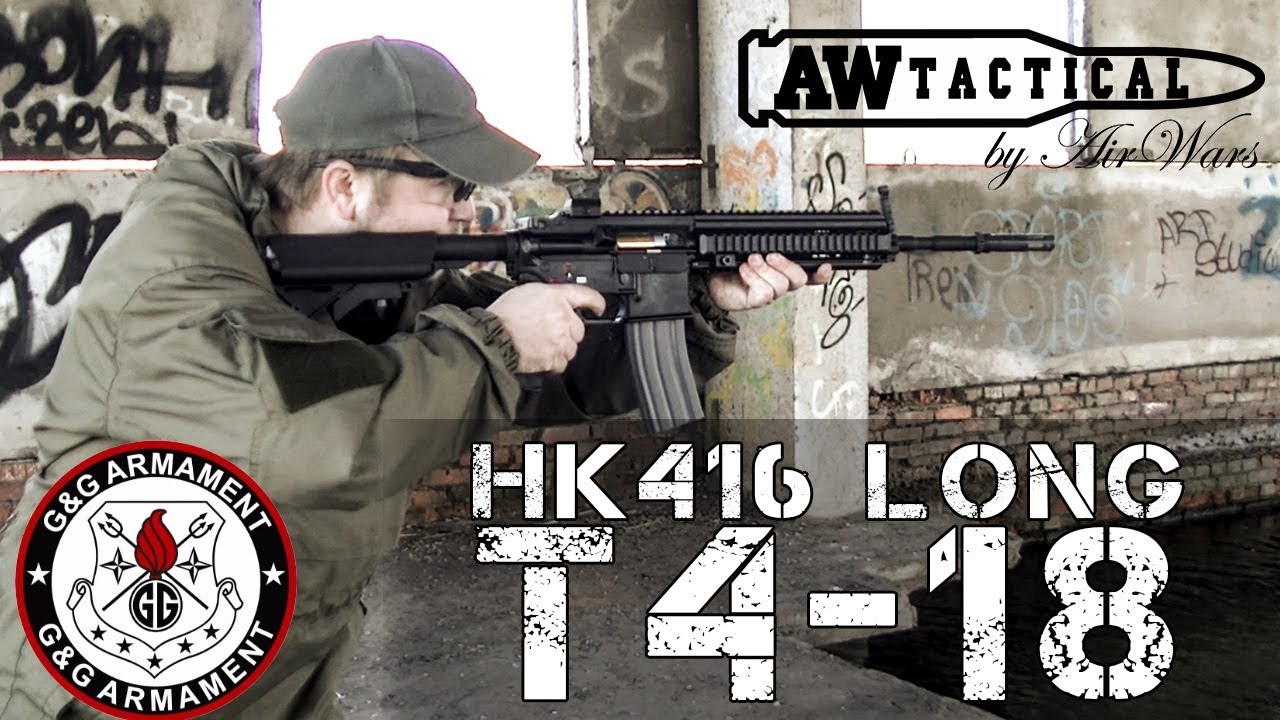 G&G HK416 LONG BLACK T4-18 Страйкбольный автомат TGR-418-LNG-BBB-NCM