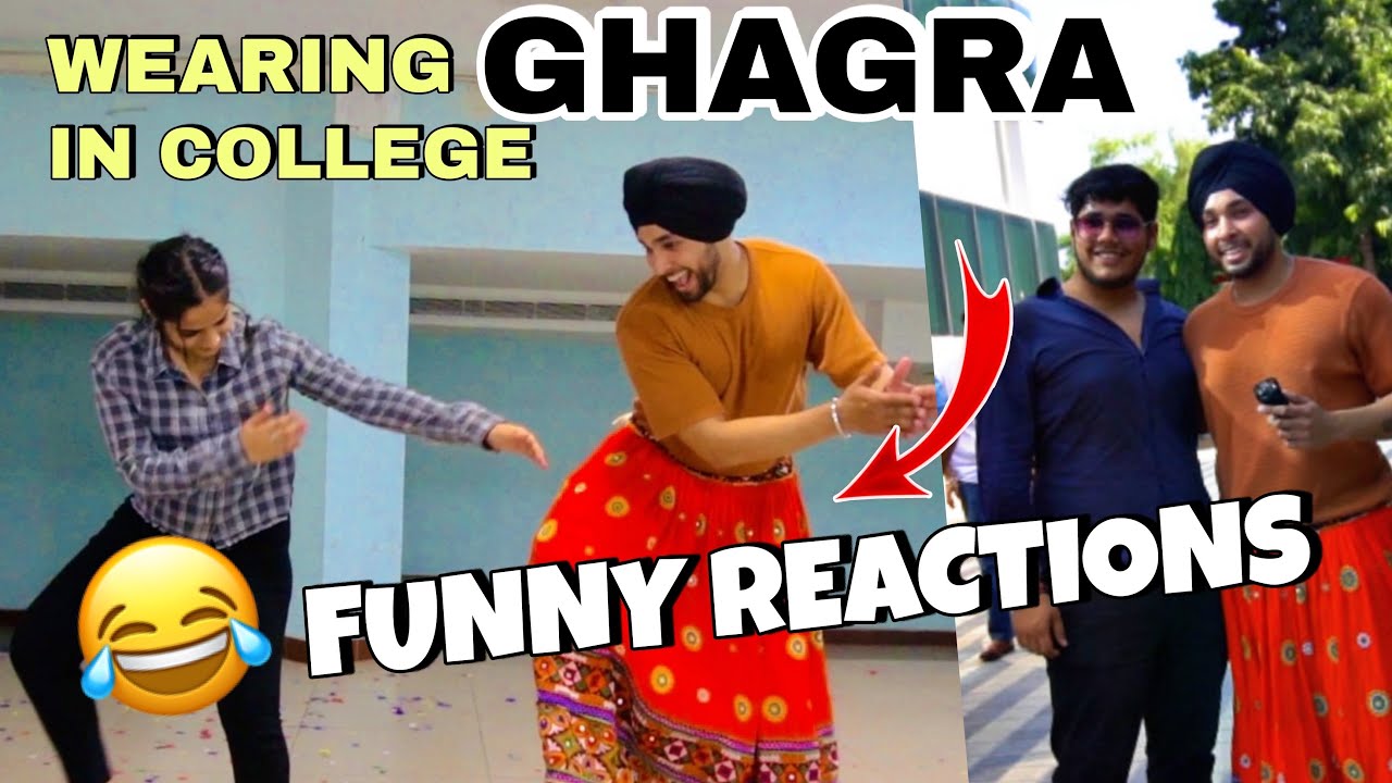WEARING GHAGRA IN COLLEGE FUNNY REACTION | TIPS
