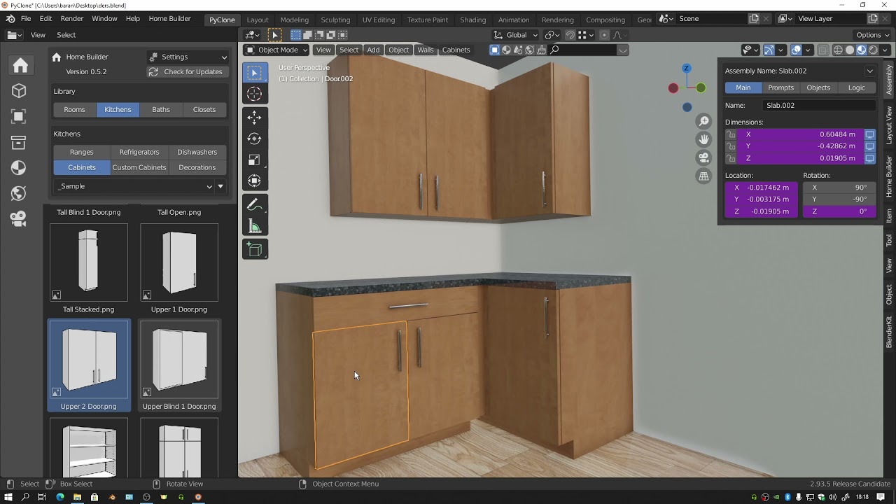 HomeBuilder 2.93 Mutfak tasarımı