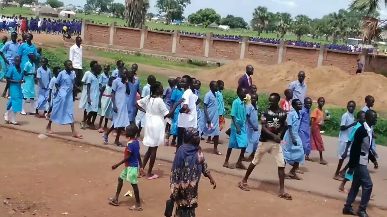 Independence day celebration in Aweil town! students matching!