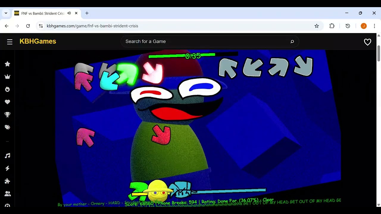 FNF vs Bambi  Strident Crisis Onery blocked Cheeting  hard mode no botplay