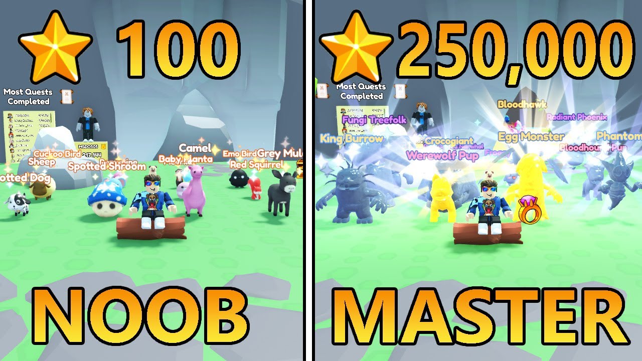 From Noob To Master Shiny Score In Roblox Collect All Pets!