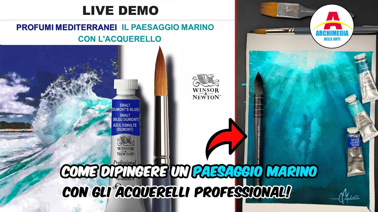 Come DIPINGERE PAESAGGIO MARINO. ACQUERELLI Professionali Winsor&Newton | italian painting tutorial