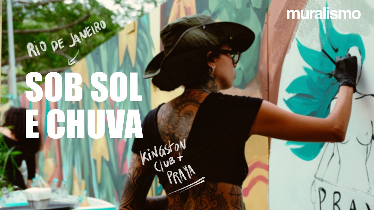 pintando um mural de 18 metros