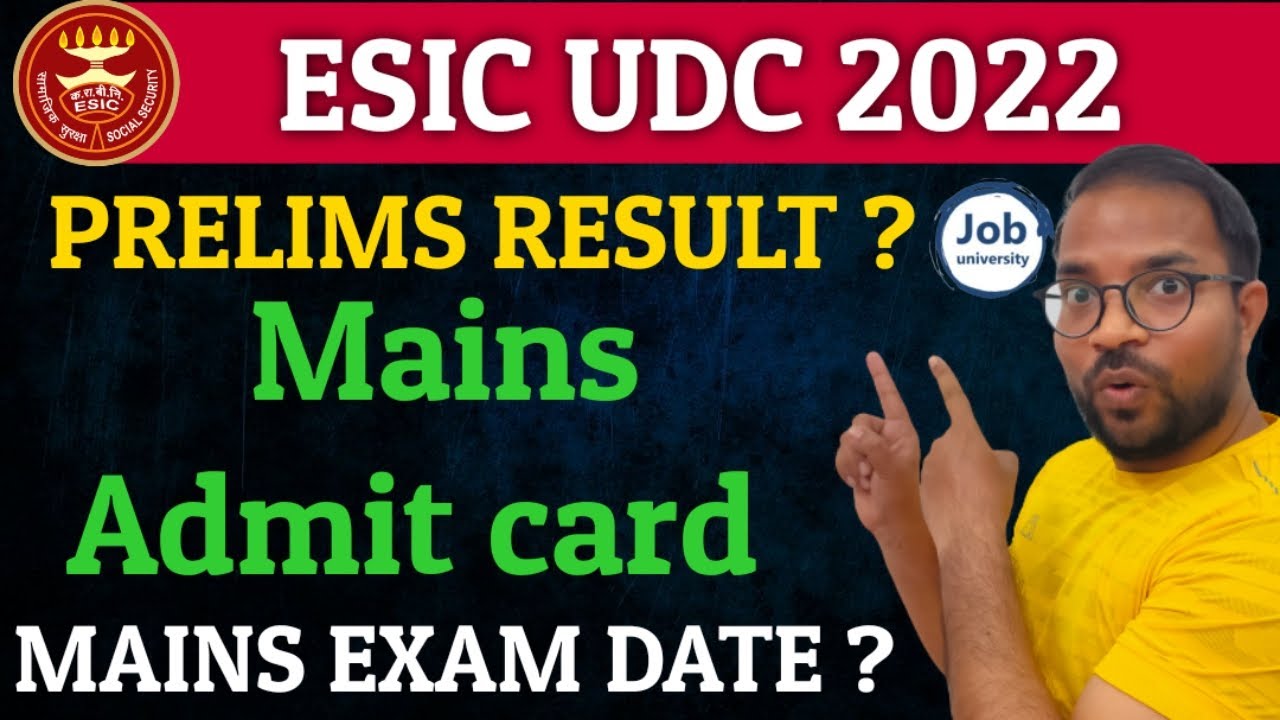 ESIC UDC Mains Admit Card & Exam Date #ESIC #ESIC_UDC #ESIC_2022
