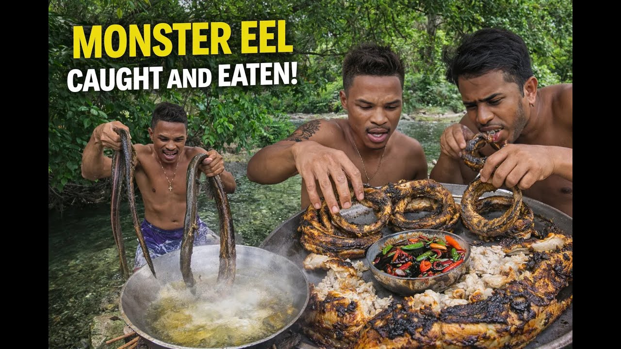 MONSTER EEL CAUGHT AND EATEN! #seafoodrecipe #seafoodlovers #seafoodrecipes #eel