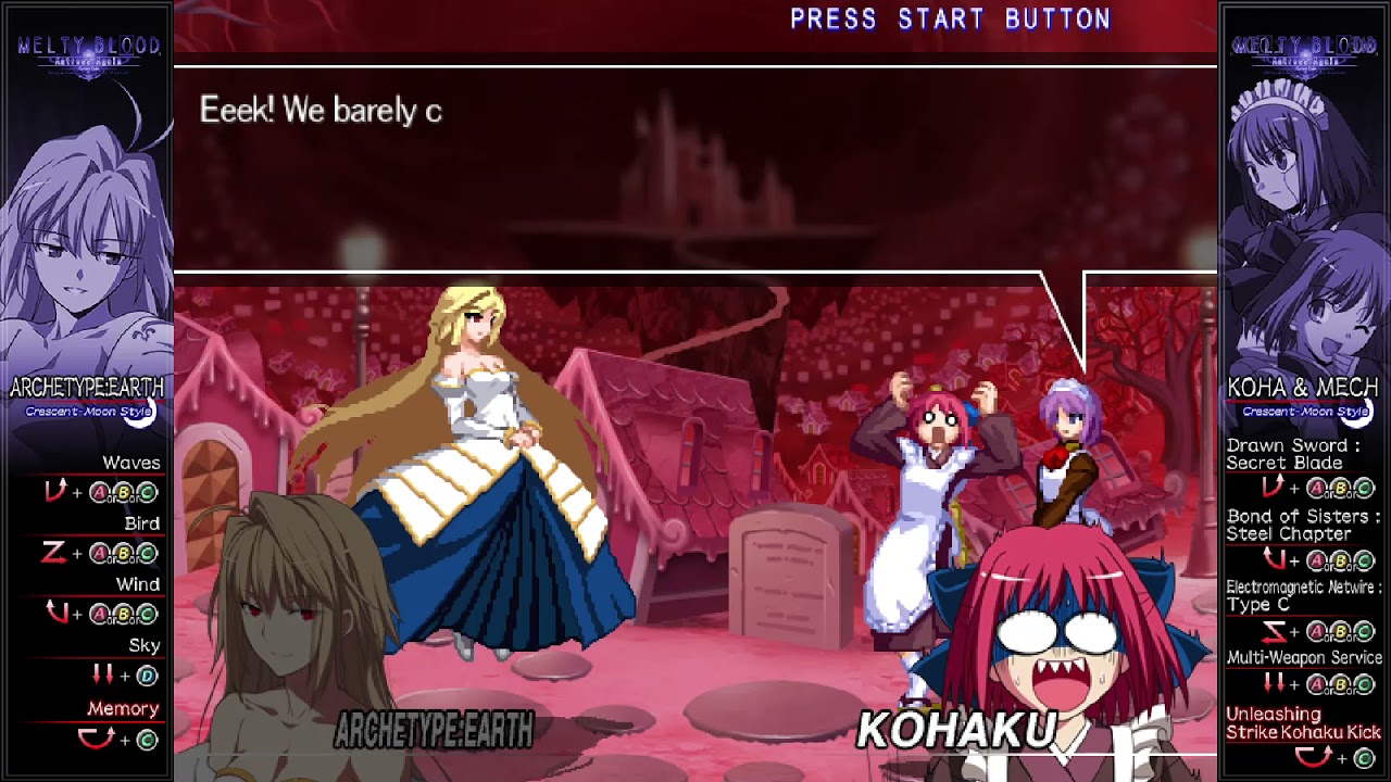 Melty Blood Actress Again Current Code Arcade Mode (Archetype: Earth)