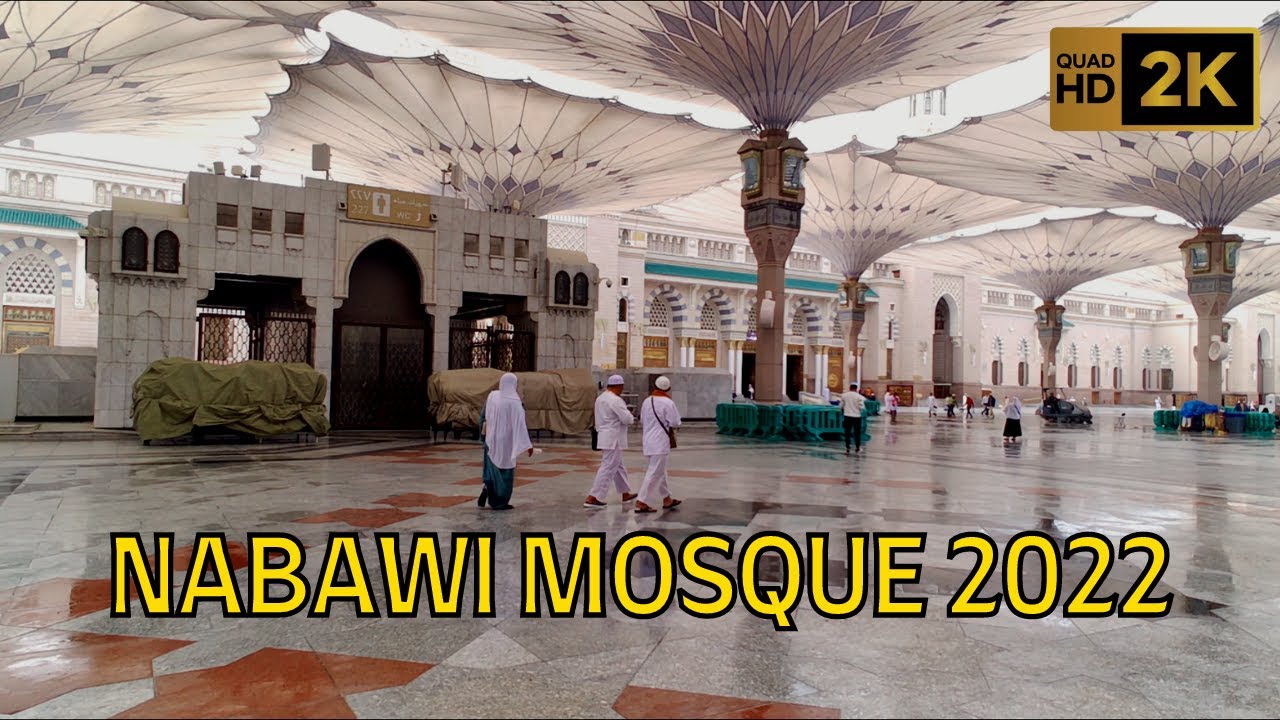 Umrah Walking Tour 2022, Strolling the City Around Nabawi Mosque Courtyard - Umrah Vlog
