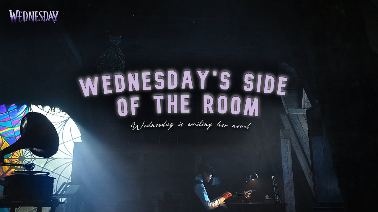 Wednesday's side of the room 📓 Wednesday 🖤 | Typewriter, music