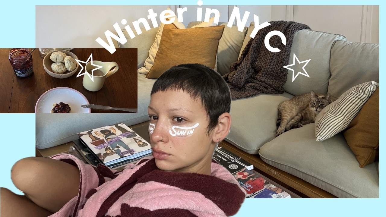 VLOG | Surviving Winter in NYC ☆ staying in, cooking at home, & opening gifts ꨄ︎