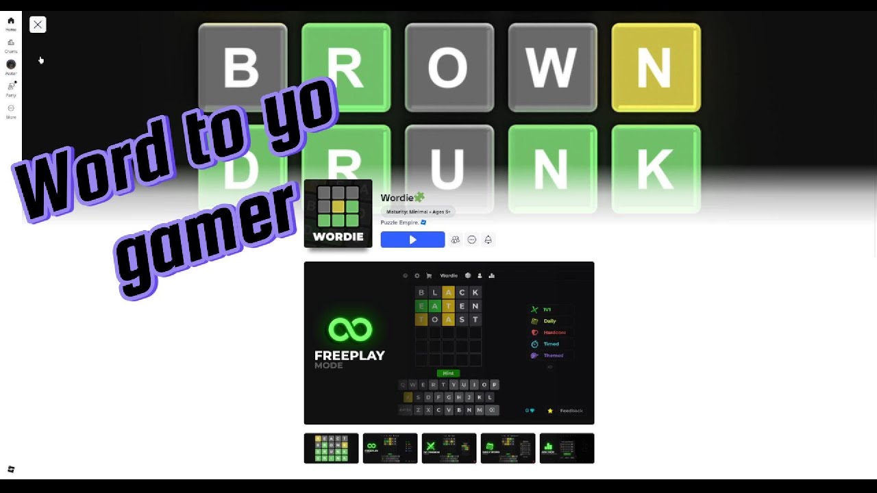 Roblox Wordie, but which word??