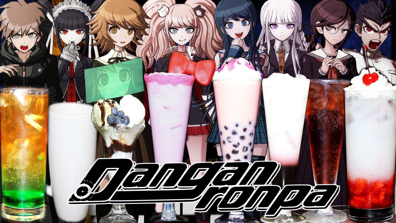 Danganronpa Inspired Drinks! 🤪💗👠 Anime Cafe in Japan! Official Recipes! Junko Enoshima and more!