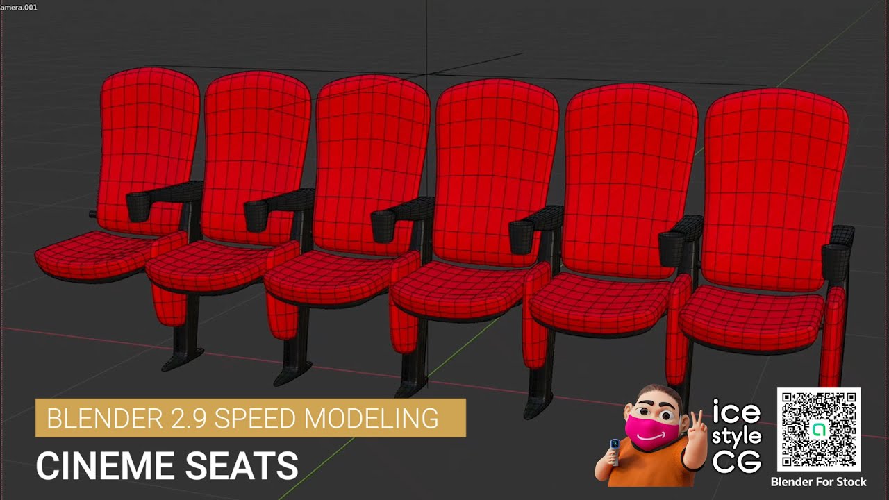 Blender 2.9 Cinema Seats Speed Modeling