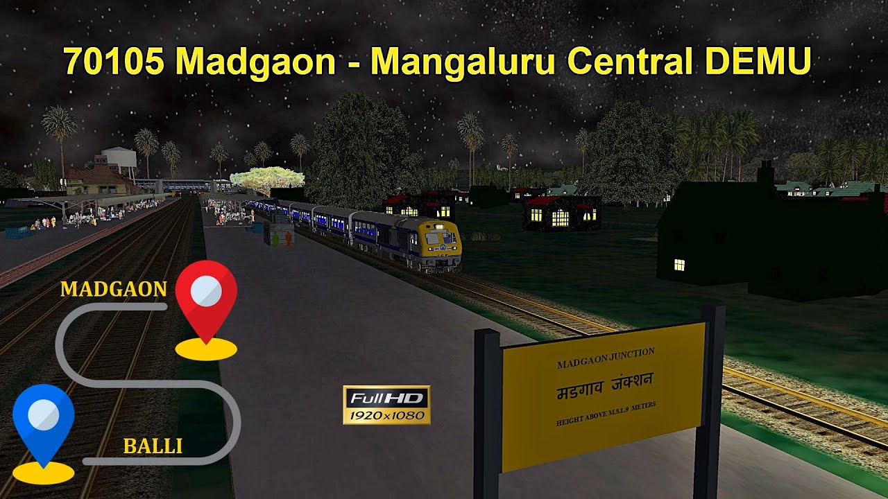 70105 Madgaon - Mangaluru DEMU | ACTIVITY | Short Journey | Madgaon - Balli  || FHD 1080p