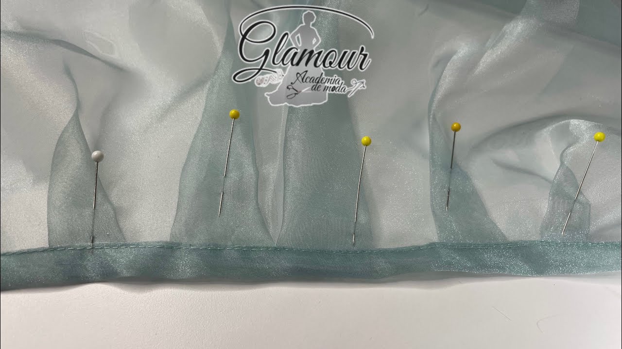 Orilla en organza - corte plano doble, tipo bies