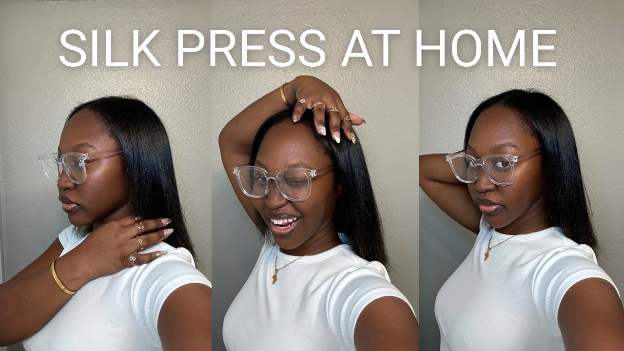 SILK PRESS NATURAL HAIR AT HOME | TYPE 3C 4A HAIR| SHARK BEAUTY 