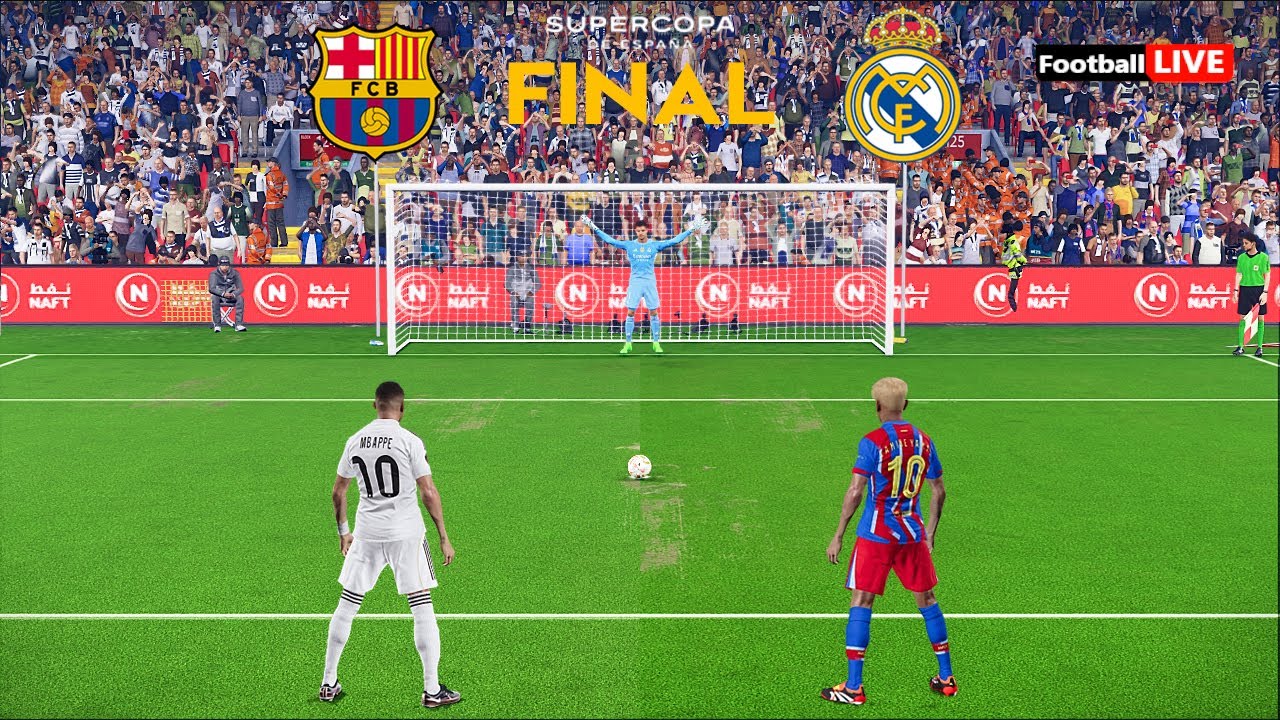 BARCELONA vs REAL MADRID - Penalty Shootout | Final Supercopa Espana 2026 | eFootball PES