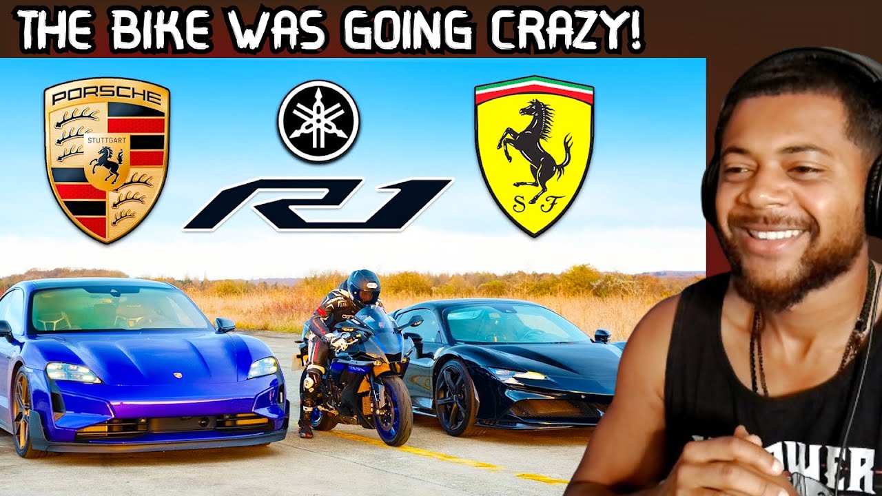 Taycan Turbo GT VS SF90 VS R1M DRAG RACE | REACTION!!