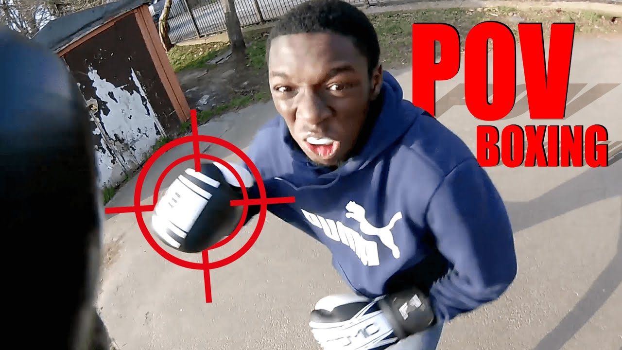 Boxing POV sparring a heavyweight boxer